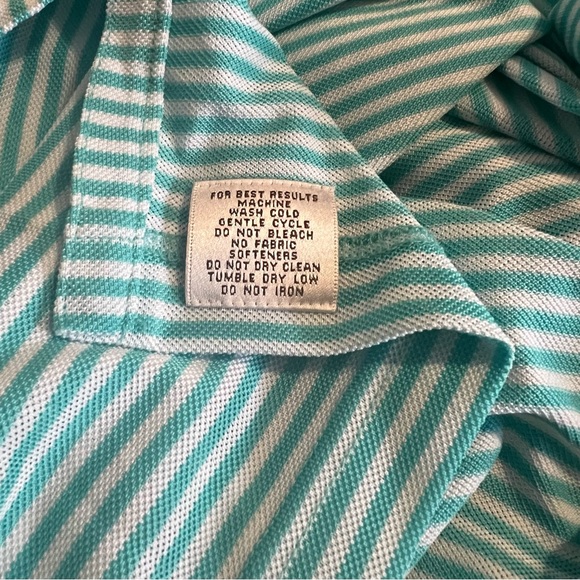 Peter Millar Light Blue Striped Polo Shirt - Picture 8 of 9